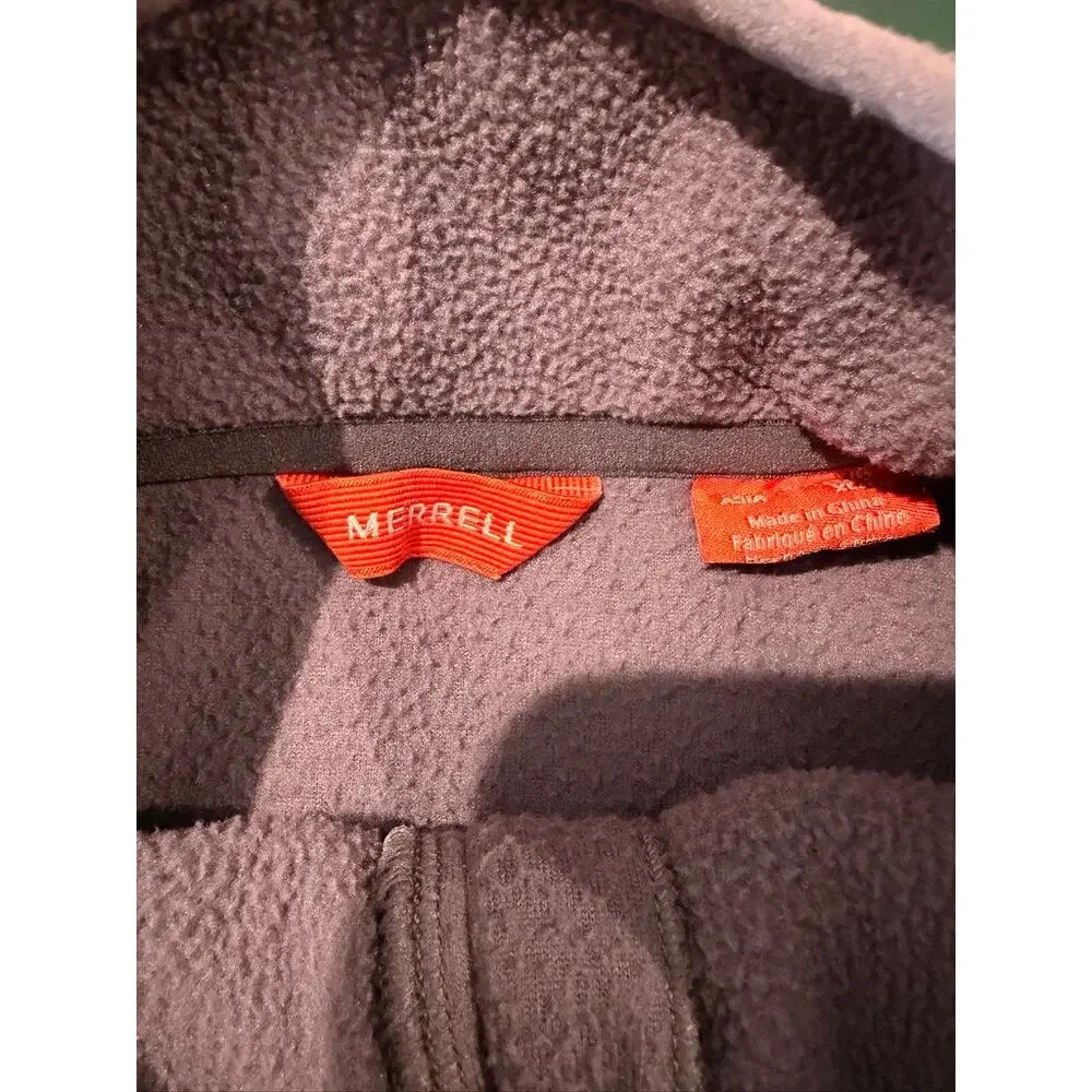 Merrell Quarter Zip Fleece Pullover Jacket Charcoal Gray Men’s Size Large L